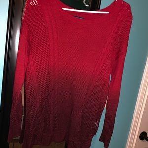 American eagle red ombré sweater